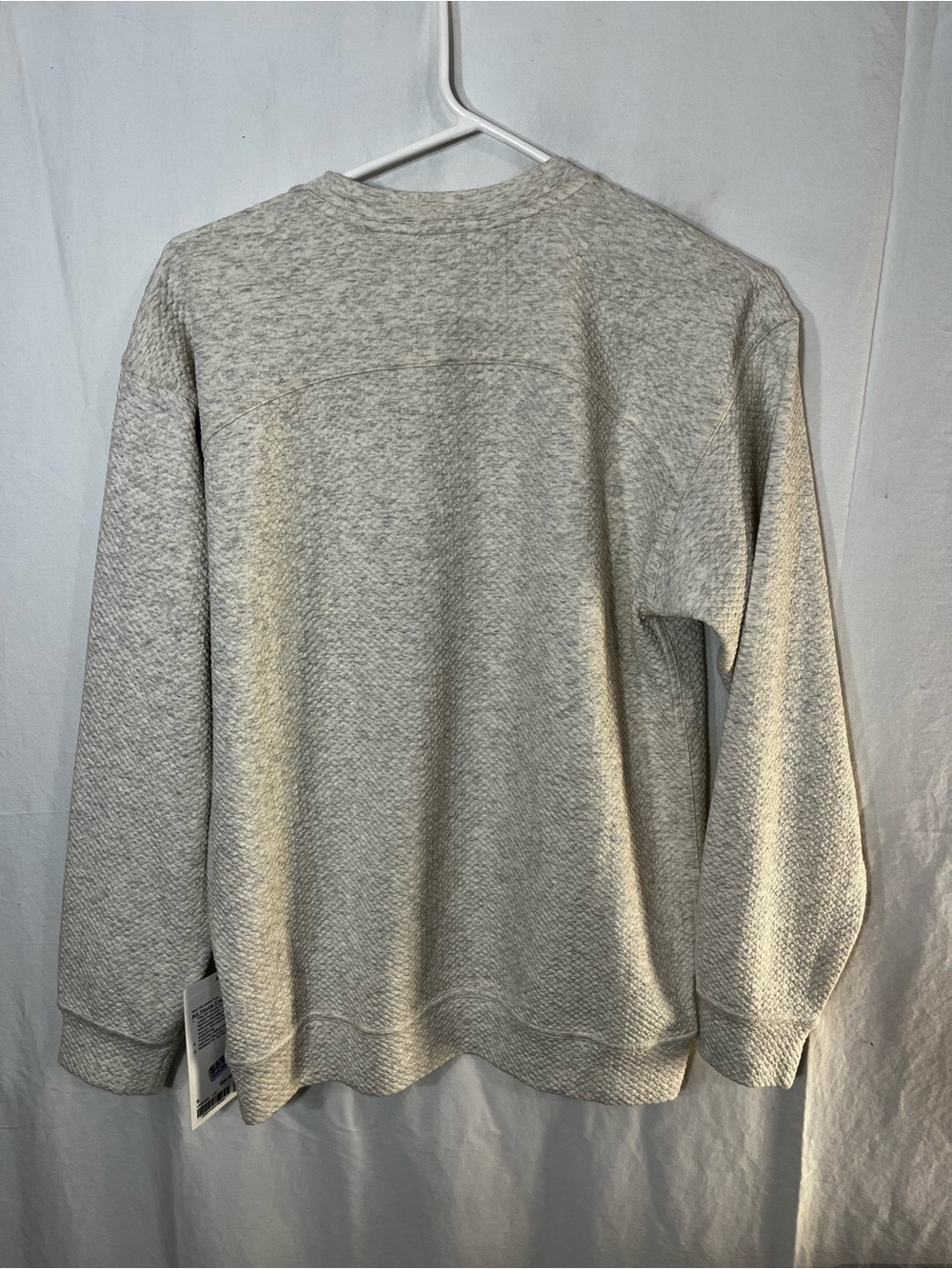 NWT Lululemon All Yours Crew Textured Cotton-Blend Heathered Gray Size 6 - Picture 5 of 8